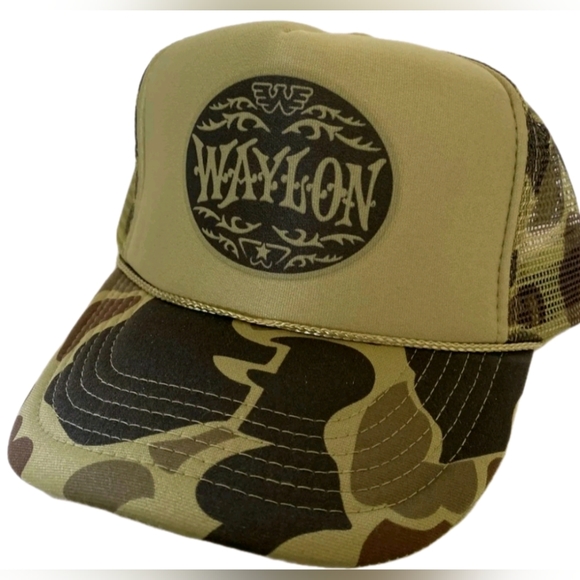 Retro Country Music Lover Hunting Vintage Waylon Jennings Hat Hunting Trucker 70 - Picture 1 of 3
